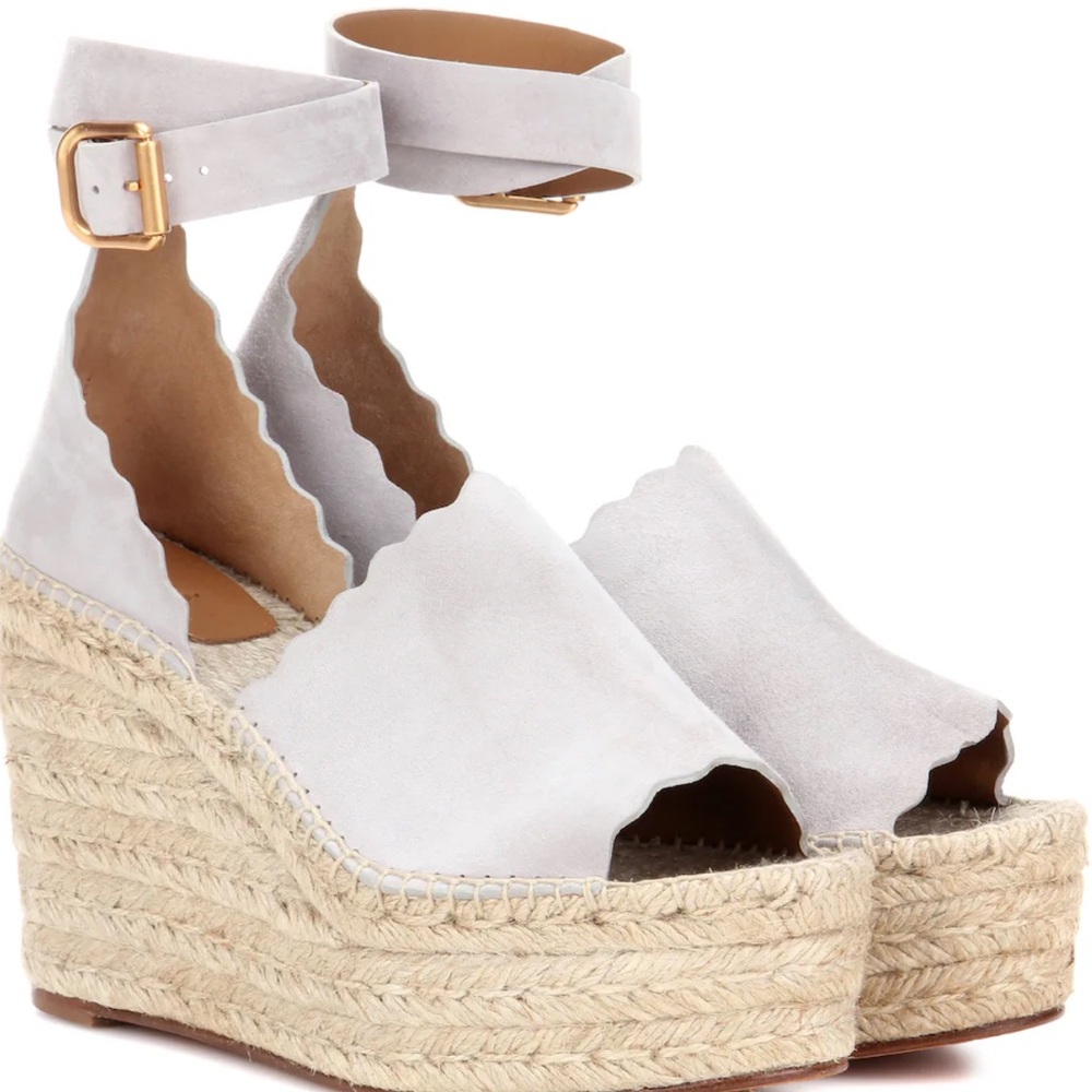 Chloe Espadrille Wedges, Size 39